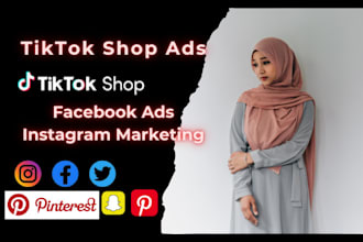 tiktok shop ads facebook ads instagram ads pinterest marketing