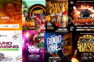 design exceptional party flyer, club flyer, church, food, or event flyer design
