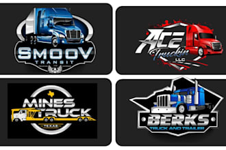 design a logistics, food truck, transport or trucking logo