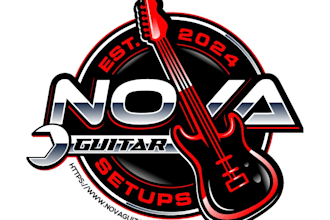 design wonderful guitar repair logo with free vector files
