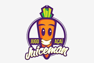 make organic fruit juice man logo
