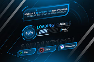 develop a 3d interactive website using threejs r3f gsap framer motion
