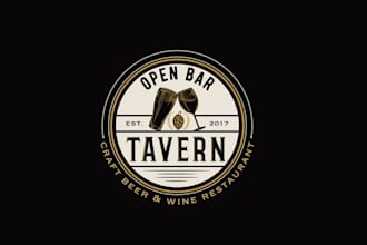 make craft beer tavern wine restaurant logo