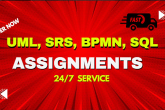 do database assignments, projects ,uml diagrams ,erd ,srs and sql