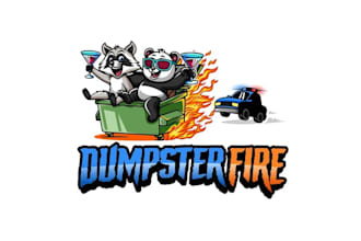 make awesome mascot dumpster fire logo
