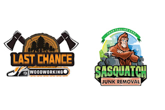 create vintage woodwork sawmill logo