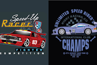 do custom automotive racing car logo and vector design