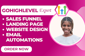 build gohighlevel website sales funnel landing page funnel VA automation saas