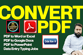 convert PDF to word, excel, google docs or powerpoint