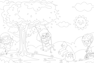 create new and unique coloring book page for kids