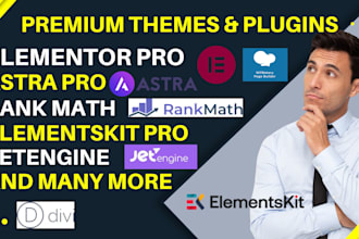 install elementor pro, astra pro, rankmath plugin