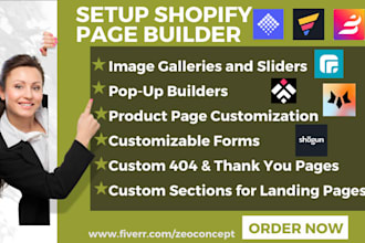 setup shopfy page buidler pagefly gem beae emcomposer pagetify foxify shogun