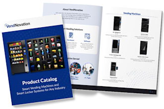 l design vending machine catalog, flyer design