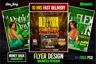 design club, event, birthday, and party flyers, posters in 10 hrs