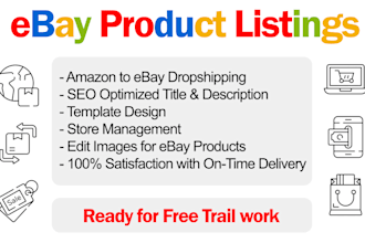 ebay lister for ebay product listing, ebay product upload, ebay dropshipping