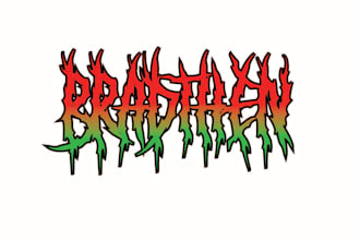 design death metal logo with texture and chrome effect