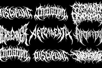design death metal logo,slamming ,gore grind,black metal