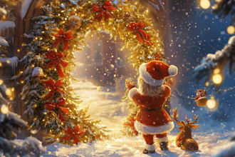 draw watercolor christmas card