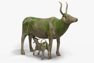 sculpt 3d print ready stl, statue, figurine, toy, animal character model, dolls