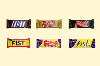 design protein bar packaging, chocolate, and candy wrapper