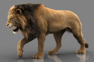 3d animal model xgen hair fur 3d animal rigging animal character 3d creature