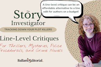 provide expert line critiques for your fiction novel