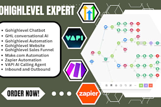be ghl,go high level, gohighlevel website,pagefly,vapi ai agent, make com expert