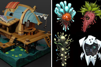 3d models for games with good pbr texture set