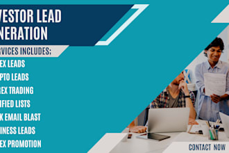 provide crypto leads, forex leads, investor leads, b2b leads