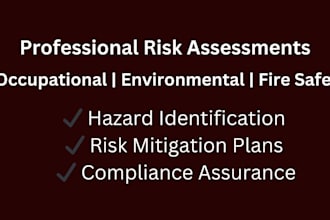 conduct occupational safety, environmental, and fire risk assessment projects