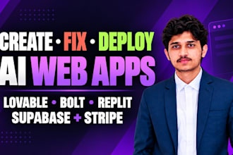 create , fix or deploy lovable, bolt, replit, supabase, stripe integration code