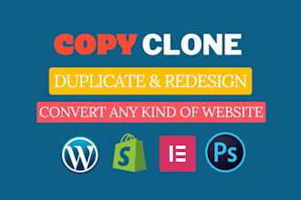 copy, clone, design or duplicate wordpress website with elementor pro