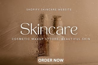 design skincare shopify store, beauty website, cosmetic makeup skincare website