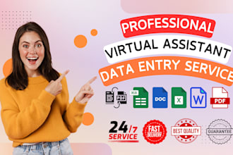 do fast data entry typing work job, excel data entry, web research, PDF to word