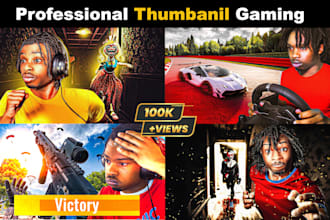 make attractive gaming youtube thumbnail for your channel