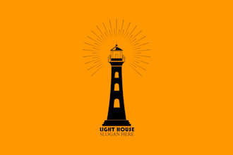 do unique lighthouse minimalist logo design