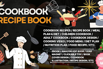 write design KDP cookbook recipe book food recipe, cooking recipe, recipe ebook
