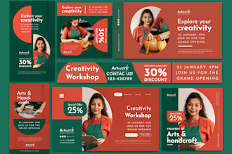 design fb, insta ads, creative ad images, and social media posts