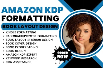 do book formatting, amazon kindle formatting, paperback formatting, book design