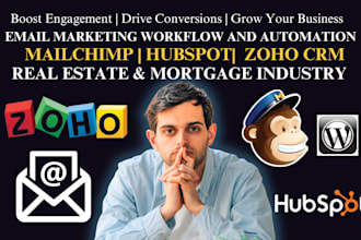 setup mailchimp hubspot zoho email marketing workflow automation for real estate