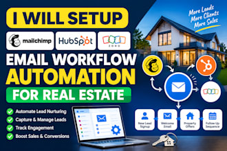 setup real estate mailchimp hubspot real estate zoho email workflow automation