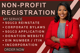 do non profit registration, reinstate 501c3 application, bylaws, ein