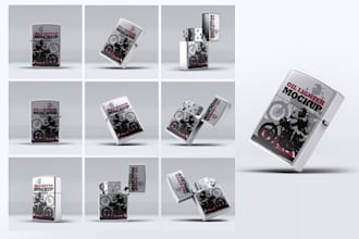 design a steel lighter mockup