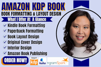 do book formatting and layout design typesetting for amazon kdp print and kindle