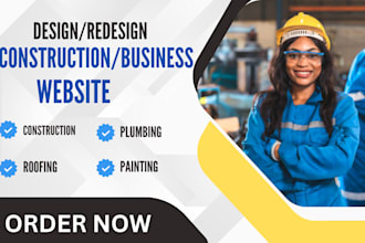 design redesign construction, roofing, plumbing, painting business website