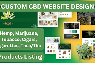 design cbd website, cannabis, hemp, marijuana, vape, weeds, tobacco online shop