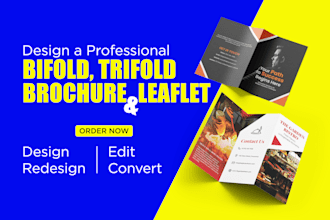 design a bifold, trifold brochure, or leaflet