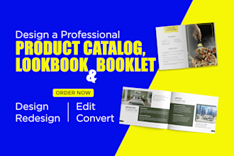 design a product catalog, lookbook, or booklet