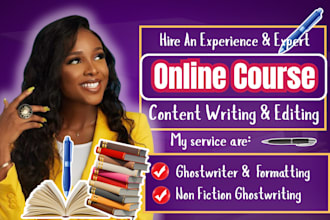 create online course content, training manual, user guide writing, workbook