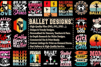 design custom ballet t shirts for pod